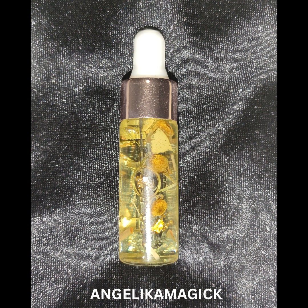 Yksi 5 ml pullo - Draconic Gold - Käsintehty rituaalimaginen öljy - Intentioöljy - Loitsuöljy - Henkilahjaöljy - Angelika Magick